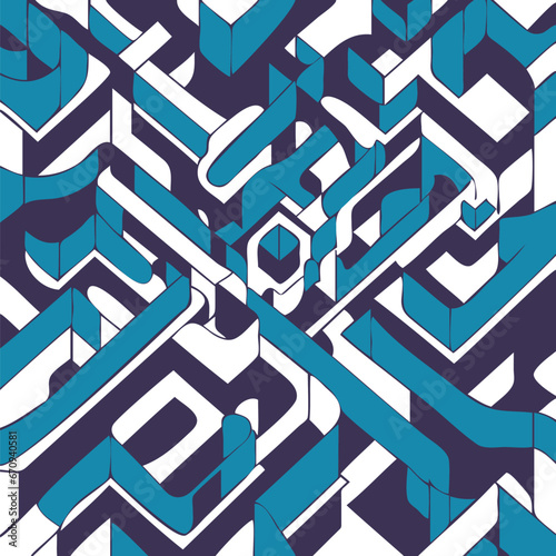 Vector of a blue labyrinth texture