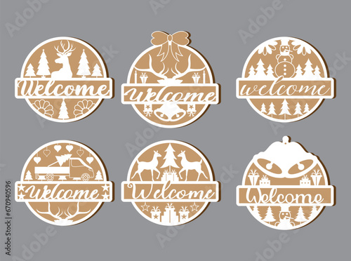 Merry christmas wooden Welcome sign  cute collection