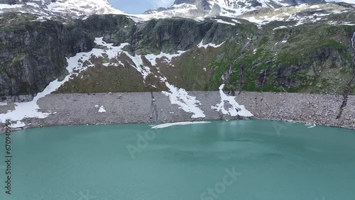 With a stunning back ground a reservoir of clean clear blue water, aerial photo