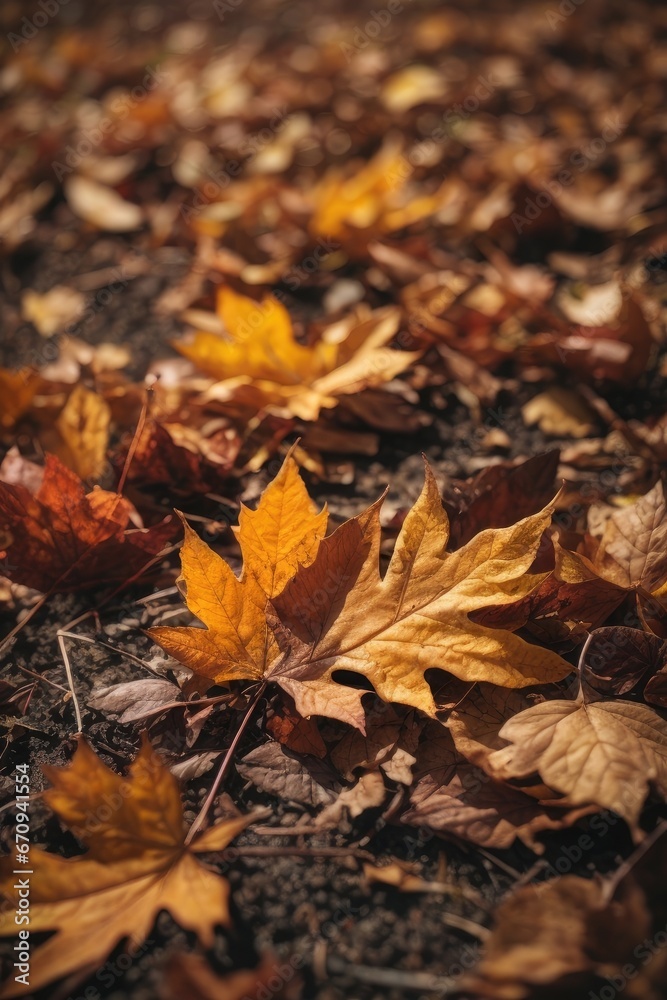 autumn leaves on the ground