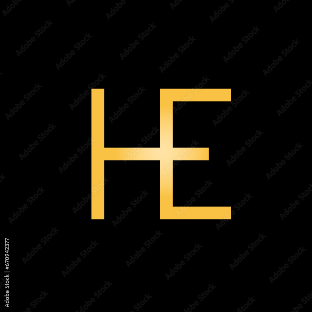 H and E joint golden colour logo H and E joint golden colour logo