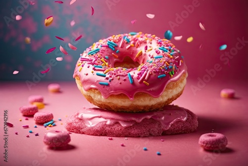 donut with sprinkles on white