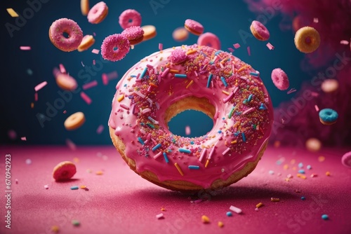 donut with sprinkles on white