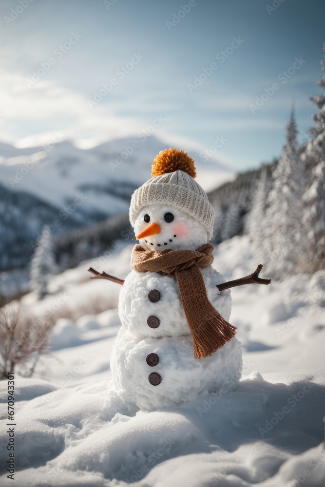 Fototapeta premium snowman of the snow