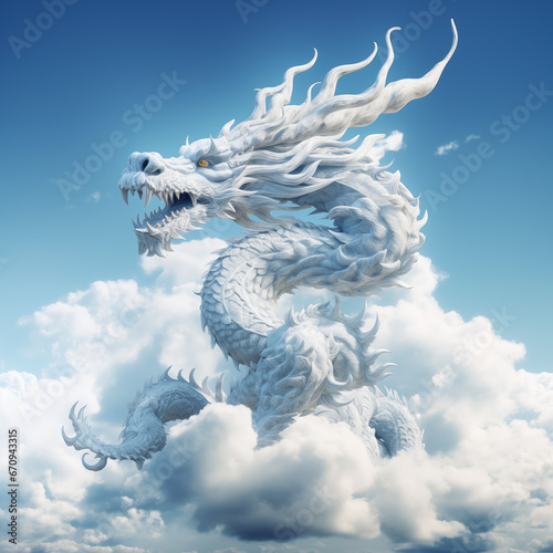 龍が飛んでいる空 龍の形の雲