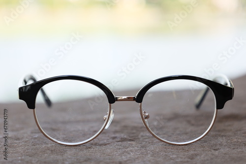 glasses on a table