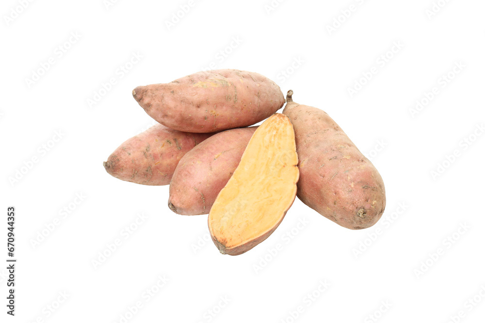 Obraz premium PNG, Sweet potato roots, isolated on white background