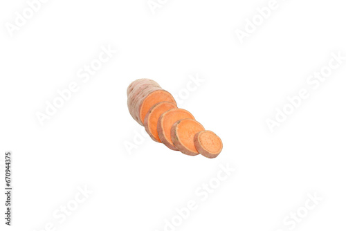 PNG, Sliced sweet potato root, isolated on white background