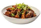 mongolian beef isolated on transparent background, Generative Ai