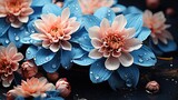 Blue chrysanthemum. Flower on a background. Floral flower illustration. Generative AI