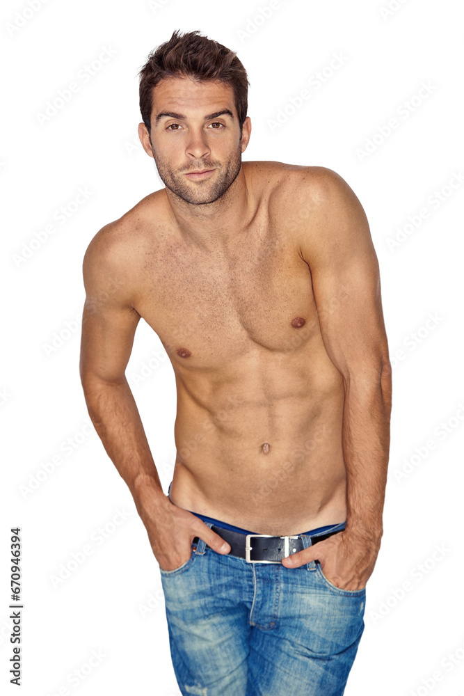 Shirtless, sexy and portrait of a man or model isolated on a transparent, png background. Handsome young male person or bodybuilder for fitness, sports and body wellness or strong muscle motivation Shirtless, sexy and portrait of a man or model isolated on a transparent, png background. Handsome young male person or bodybuilder for fitness, sports and body wellness or strong muscle motivation