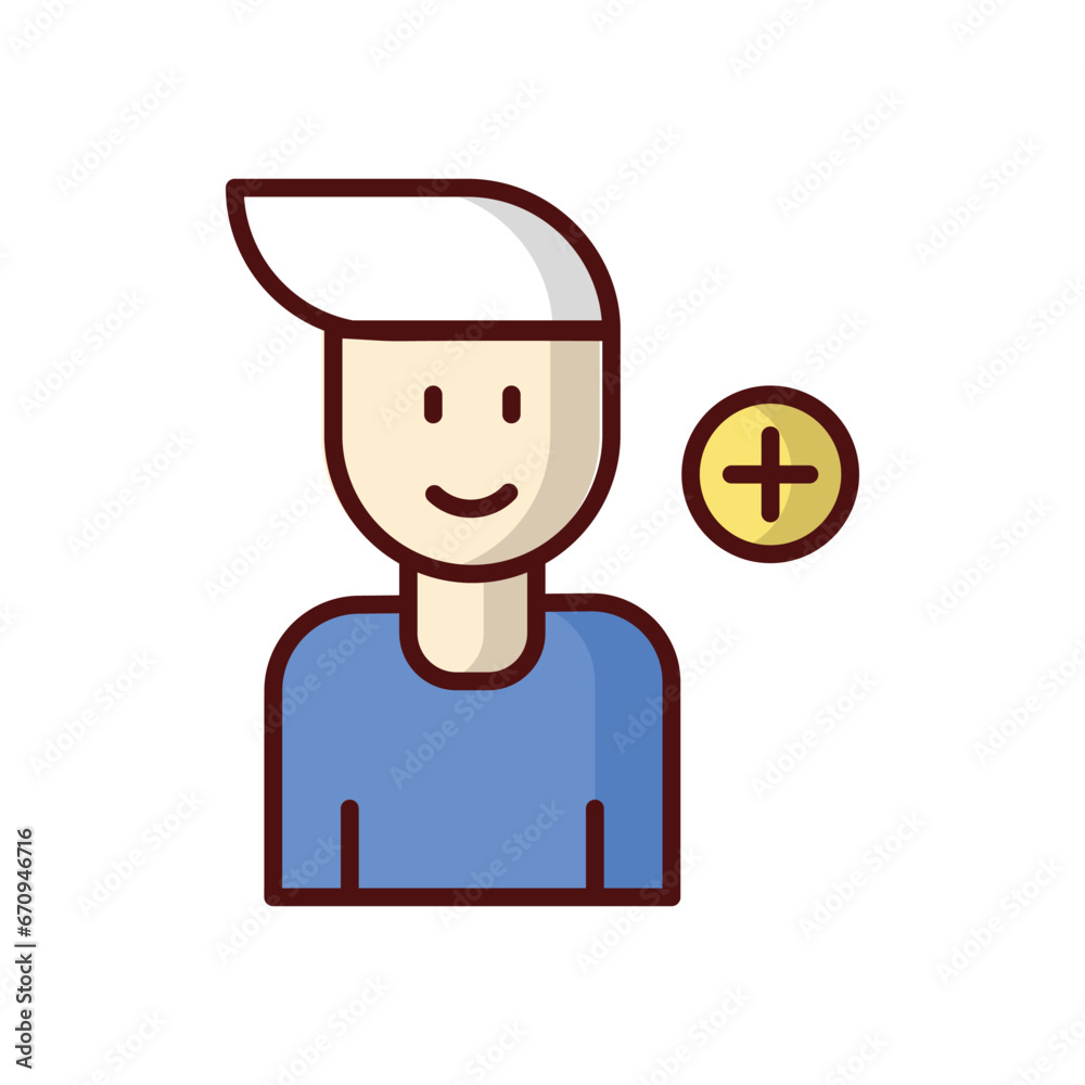 Add Friend icon isolate white background vector stock illustration. Add Friend icon isolate white background vector stock illustration.