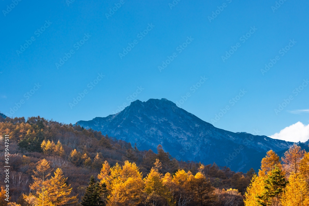 (山梨県ｰ風景)秋の八ヶ岳紅葉風景１