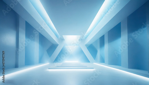 Futuristic blue and White abstract design for product presentation 