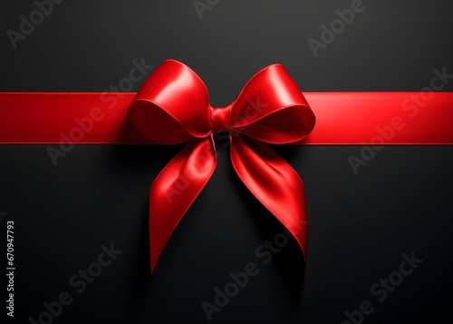 red ribbon bow on black - black Friday 