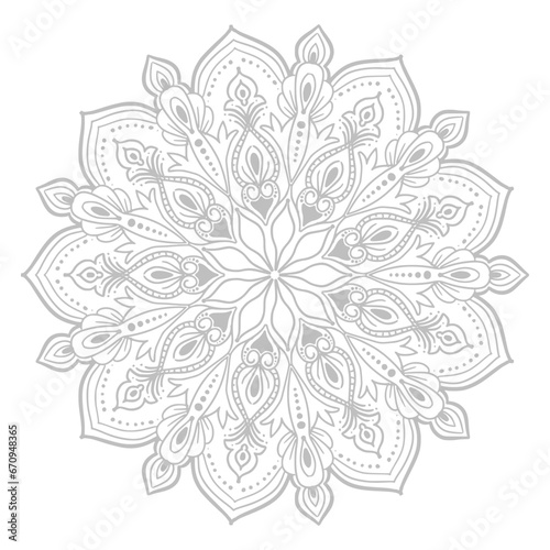 .Circular pattern in form of decorative mandala design