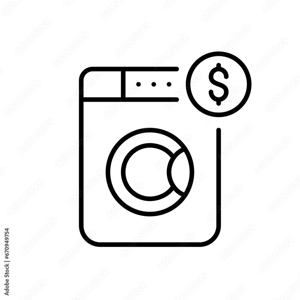 Coin operated self-service laundry machines. Pixel perfect, editable stroke icon Coin operated self-service laundry machines. Pixel perfect, editable stroke icon