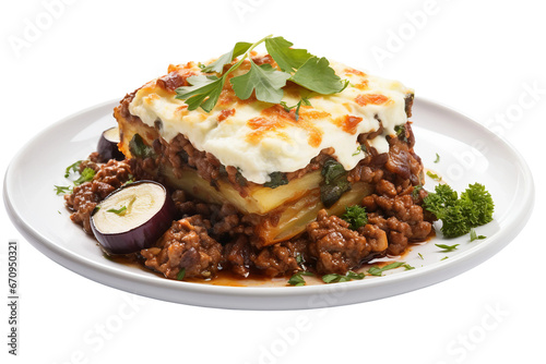 moussaka isolated on transparent background, Generative Ai