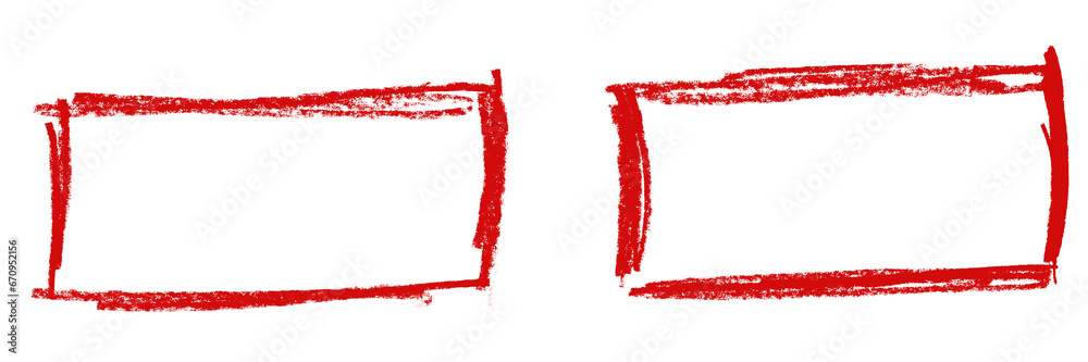 Obraz premium 2 handgemalte grunge Rahmen in rot