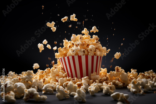 Popcorn. Popcorn on black background. © Noize