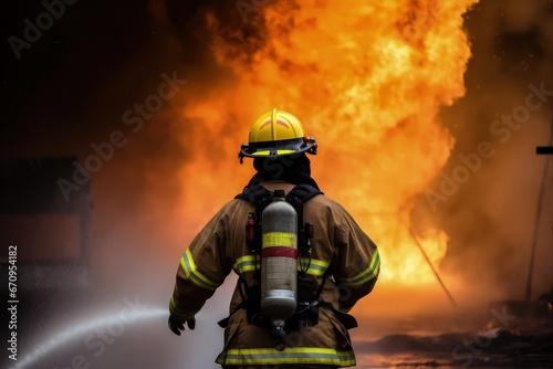 firefighter rescue service for smoke and flames © Align