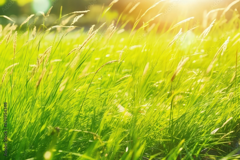 eco friendly realistic and fresh green grass field photography