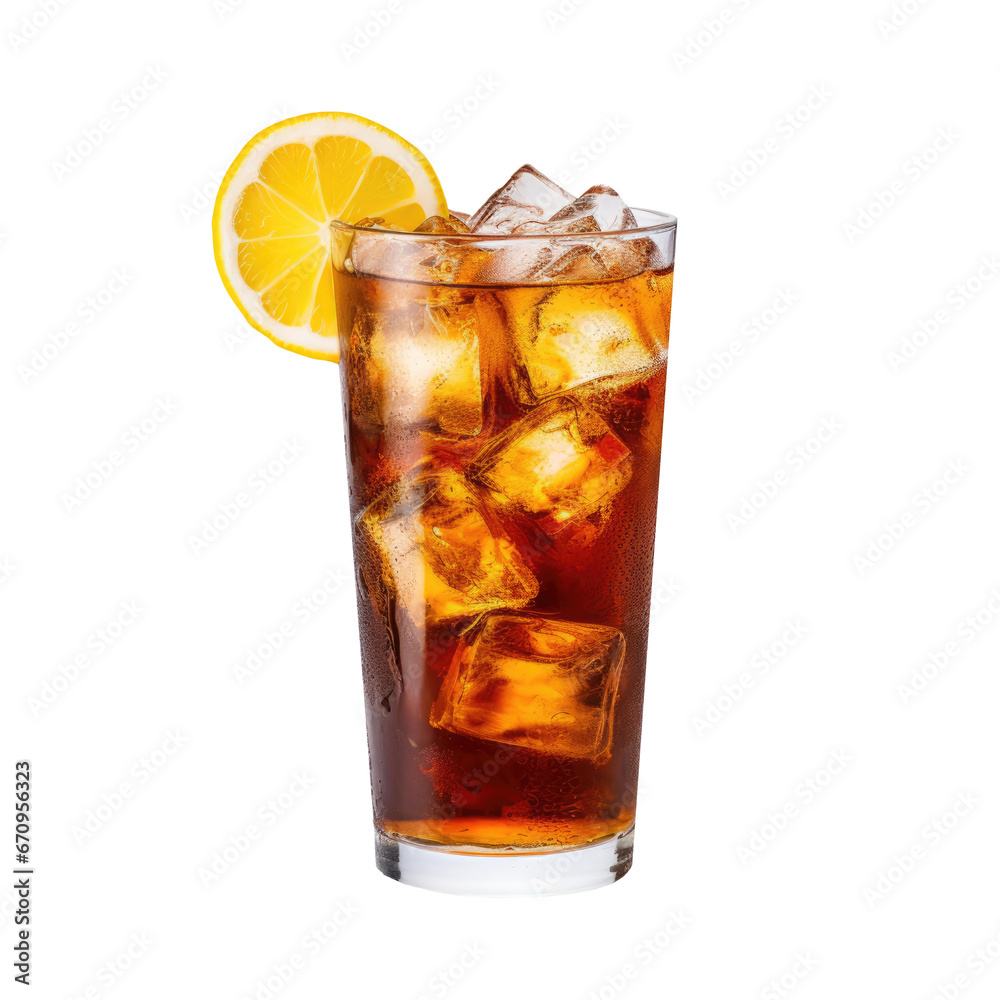 Long Island Iced Tea. Alcohol cocktail isolated on background. Menu and bar card design element. AI Long Island Iced Tea. Alcohol cocktail isolated on background. Menu and bar card design element. AI
