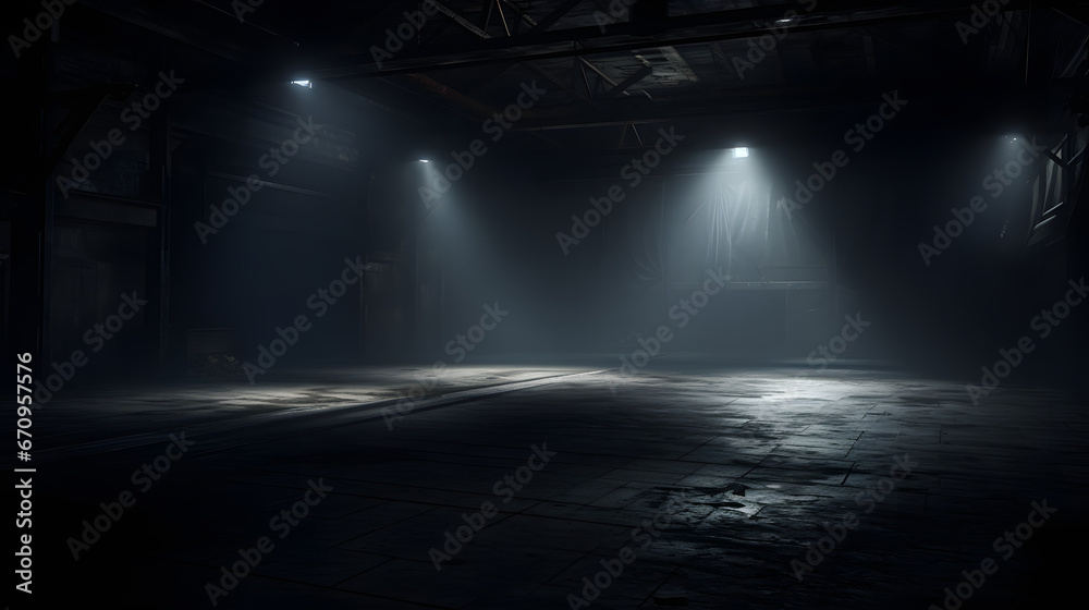 Dark background with volumetric light