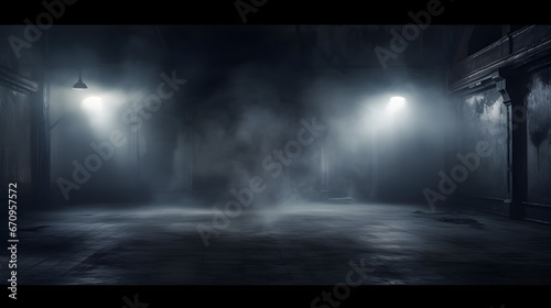 Dark background with volumetric light