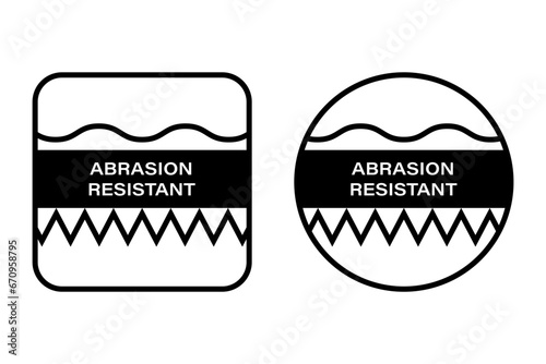 Abrasion resistant icon symbol simple design