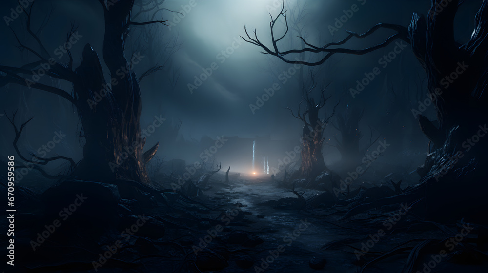 spooky halloween night in the forest spooky halloween night in the forest