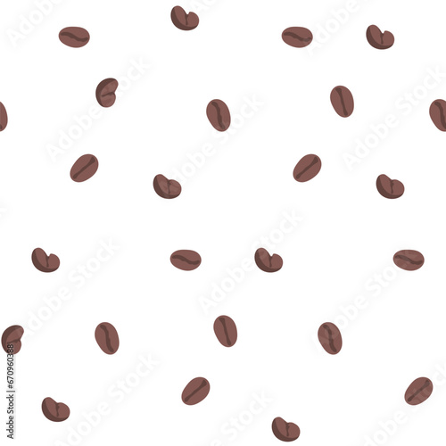 Seamless pattern with coffee on white. coffee bean. coffee shop wrapping paper