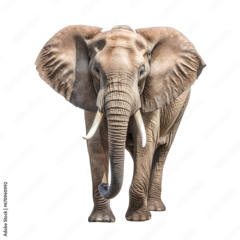 Fototapeta premium wild elephant, isolated on transparent or white background, png