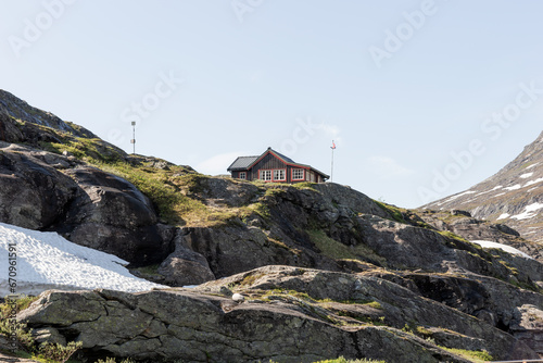 Traditional wooden house in the mountains of Norway