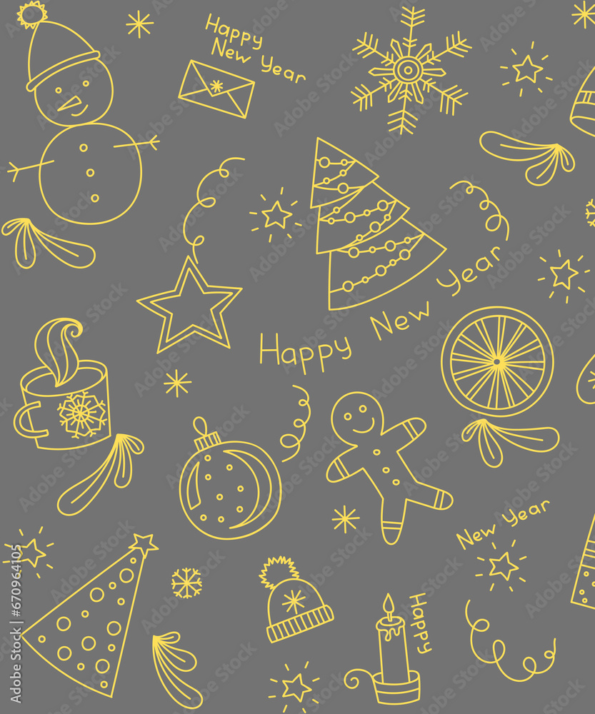 Seamless Christmas pattern. Design illustration for cover, greeting card, print, poster, and wallpaper. Seamless Christmas pattern. Design illustration for cover, greeting card, print, poster, and wallpaper.