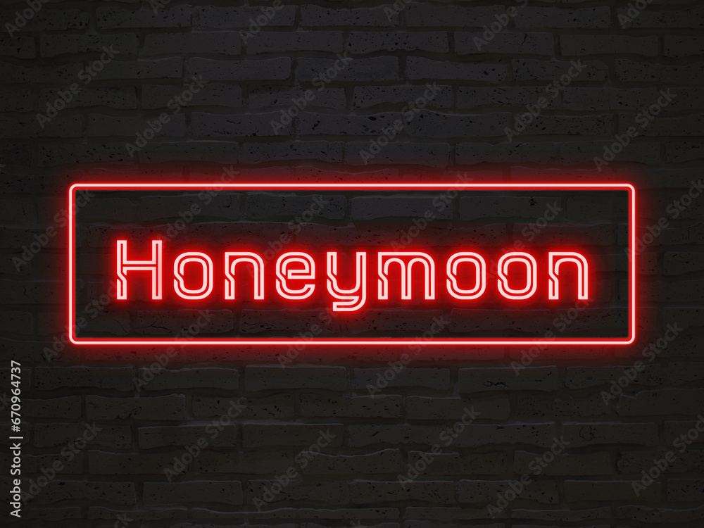 Honeymoon のネオン文字
