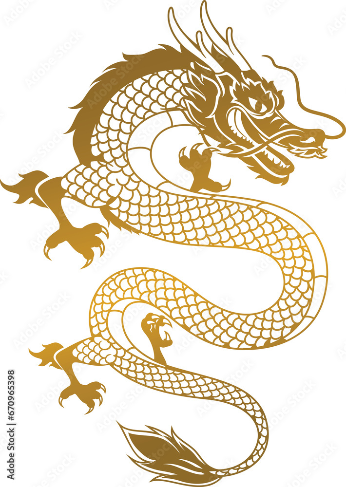 Fototapeta premium Chinese dragon zodiac illustration
