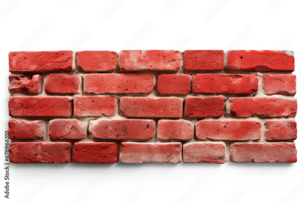 Obraz premium Red bricks, brick wall, masonry isolated on transparent background.