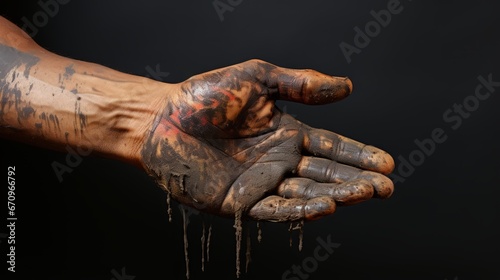 Dirty Hand isolated on solid background