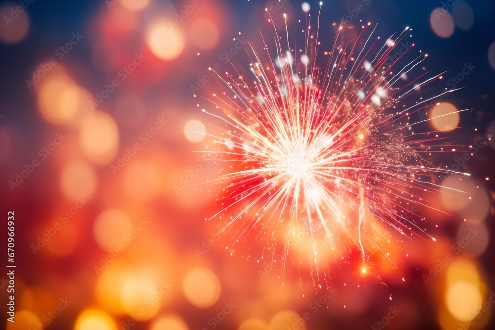 Fototapeta premium New Year's Eve fireworks explosion in the night sky