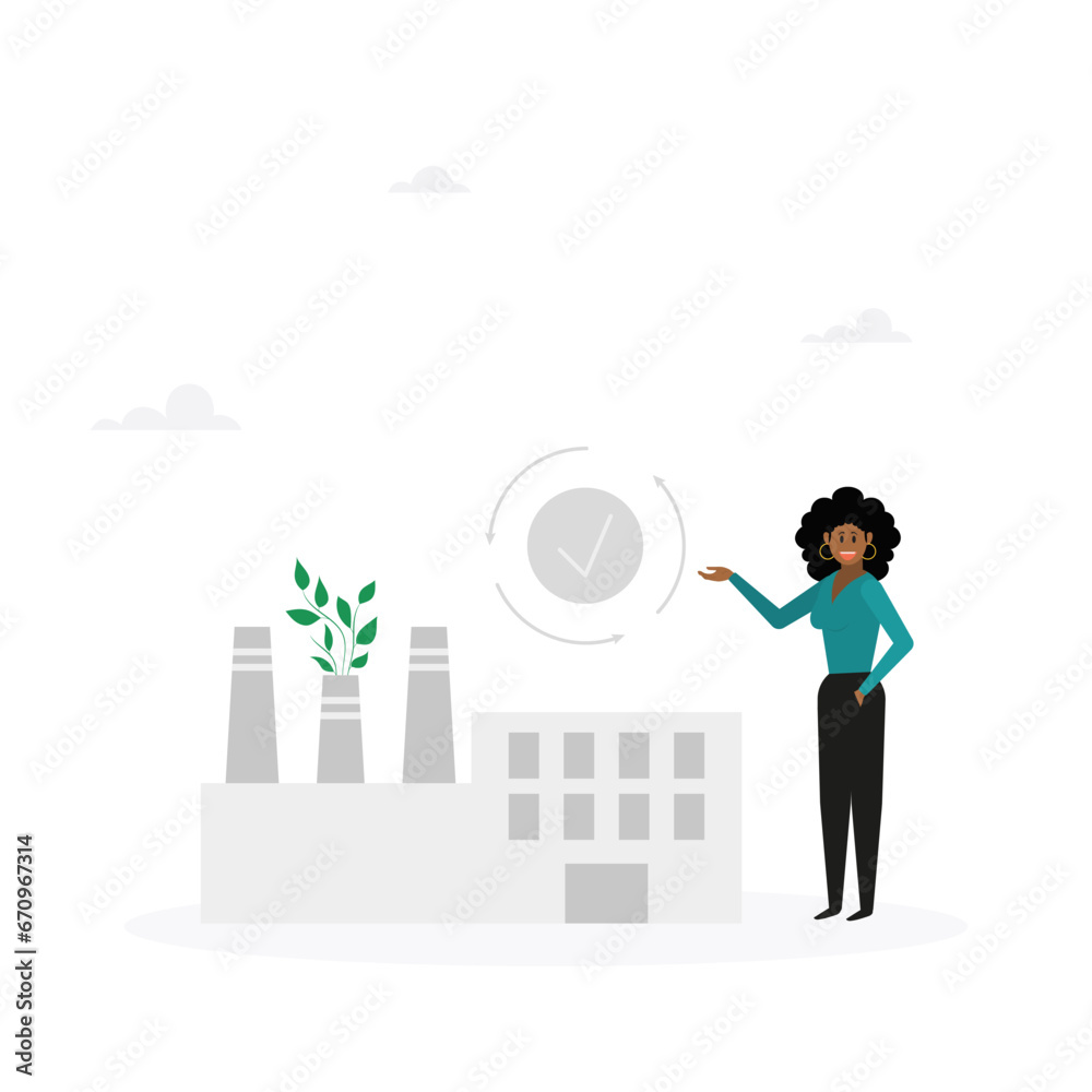 Sustainable economic growth using renewable energy and natural resources. Green energy, sustainable industry and production concept. Vector illustration.
Sustainable economic growth using renewable energy and natural resources. Green energy, sustainable industry and production concept. Vector illustration.
