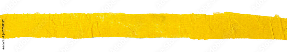 Żółty pas namalowany pastelą olejną. Transparentne tło.	 - obrazy, fototapety, plakaty 