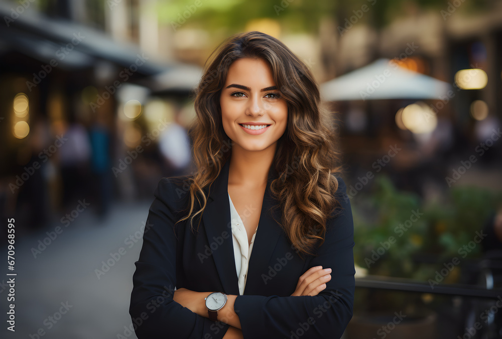 Confident Female Entrepreneur: Happy Smiling Professional Business Women Portrait, Generative AI Confident Female Entrepreneur: Happy Smiling Professional Business Women Portrait, Generative AI