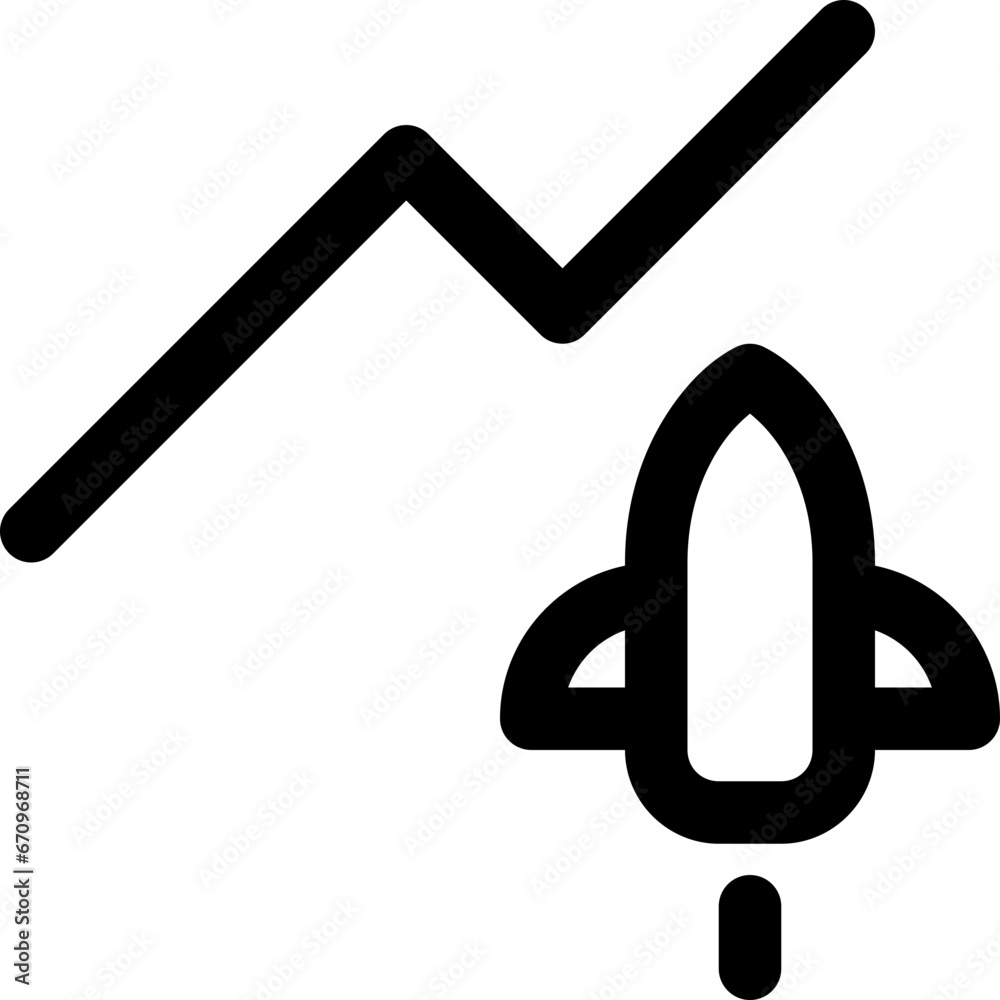 Growth statistics in outline icon. Analytics, reports, startup, company, rocket launch Growth statistics in outline icon. Analytics, reports, startup, company, rocket launch