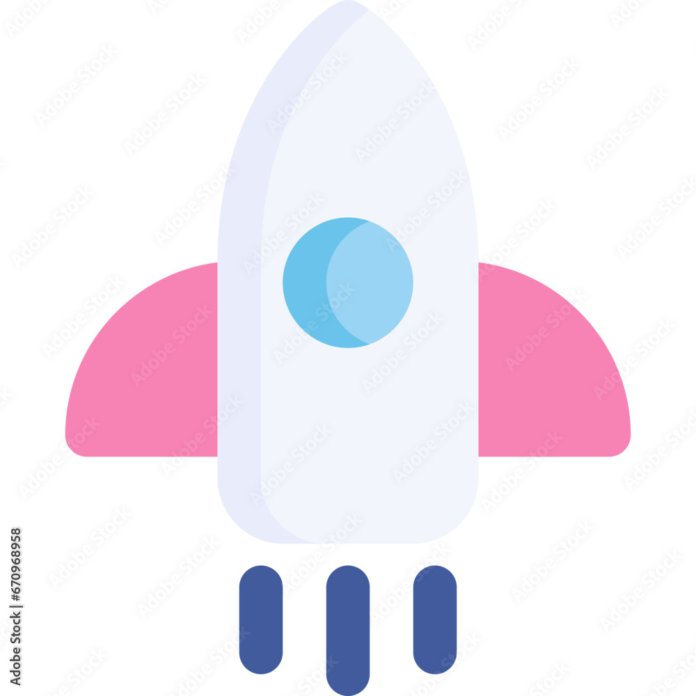 Rocket launch in flat icon. Startup, business, development, company Rocket launch in flat icon. Startup, business, development, company