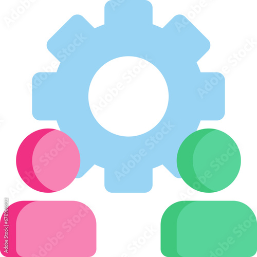Partnership in flat icon. Brainstorm, teamwork, collaborate