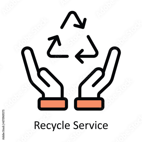 Recycle Service vector Filled outline Design illustration. Symbol on White background EPS 10 File 