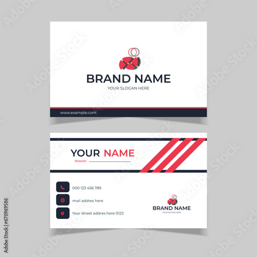 elegant modern business card design template black and red