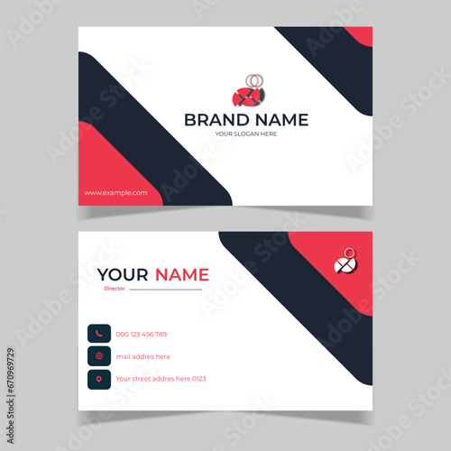 elegant modern business card design template black and red