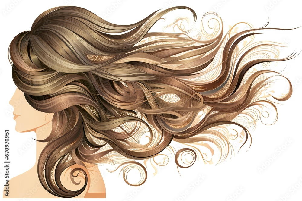 vector illustration structure of a hair details